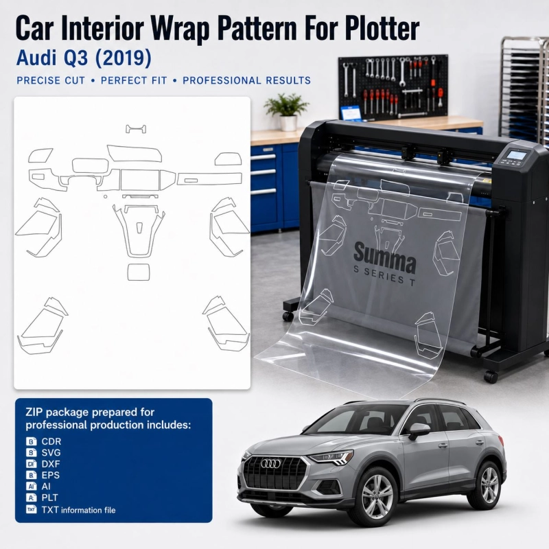Dima di taglio interni Audi Q3 2019 2023 per PPF e wrapping