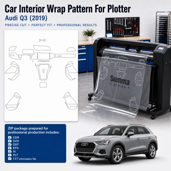 Dima di taglio interni Audi Q3 2019 2023 per PPF e wrapping