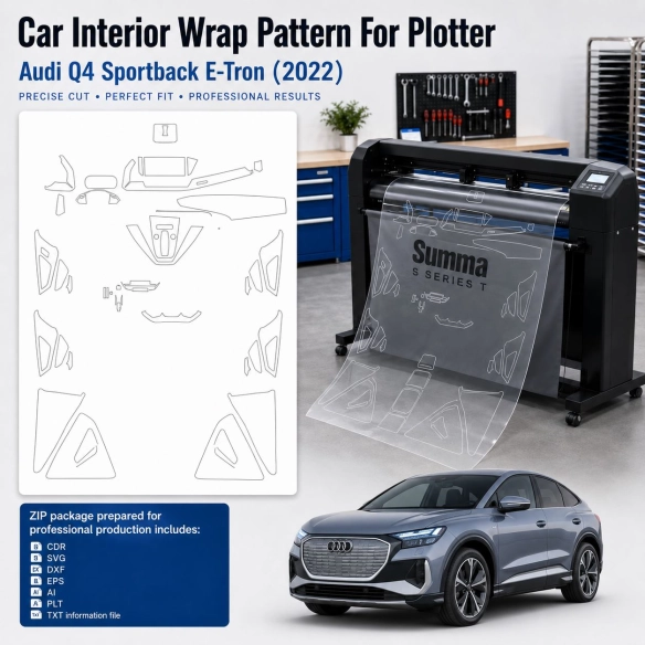 Dima di taglio interni Audi Q4 Sportback E Tron 2022 per PPF e wrapping