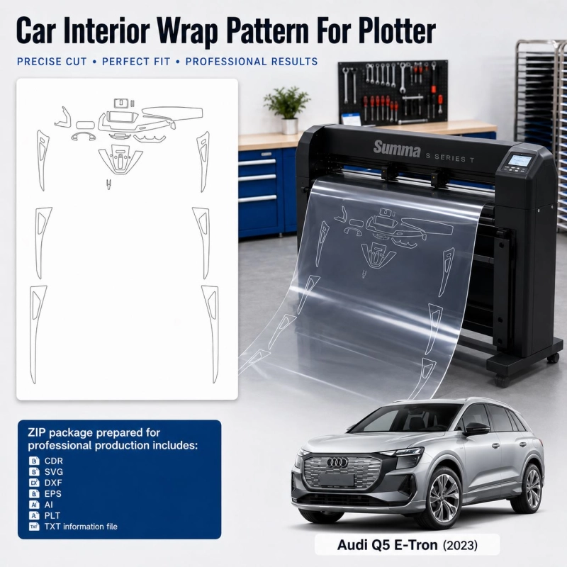 Dima di taglio interni Audi Q5 E Tron 2023 per PPF e wrapping