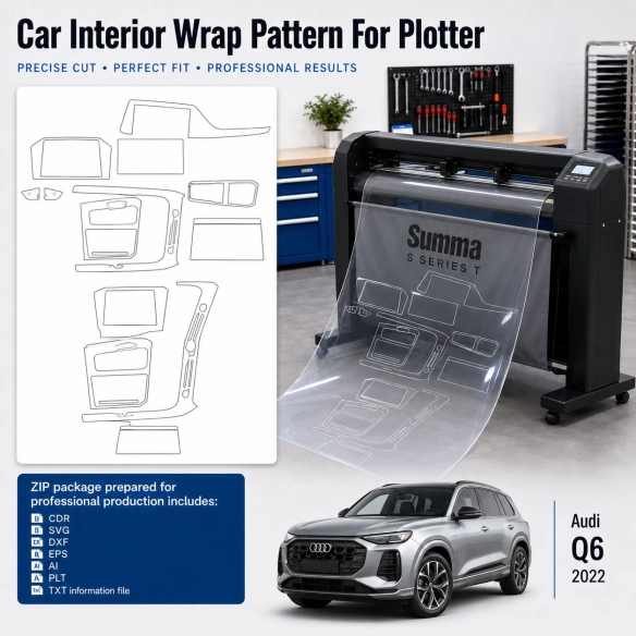 Dima di taglio interni Audi Q6 2022 per PPF e wrapping