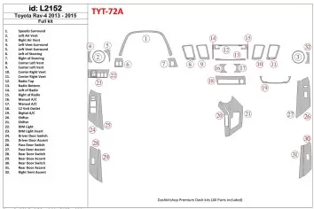 Toyota RAV-4 2013-2015 Full Set Cruscotto BD Rivestimenti interni