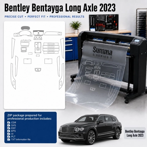 Dima di taglio interni Bentley Bentayga Long Axle 2023 per PPF e wrapping