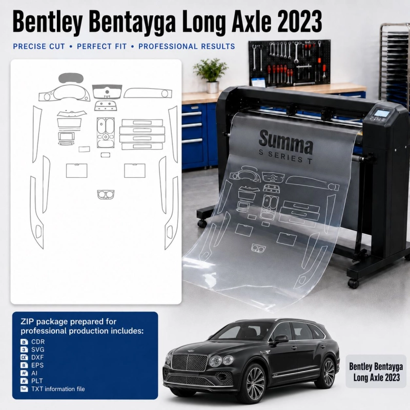 Dima di taglio interni Bentley Bentayga Long Axle 2023 per PPF e wrapping
