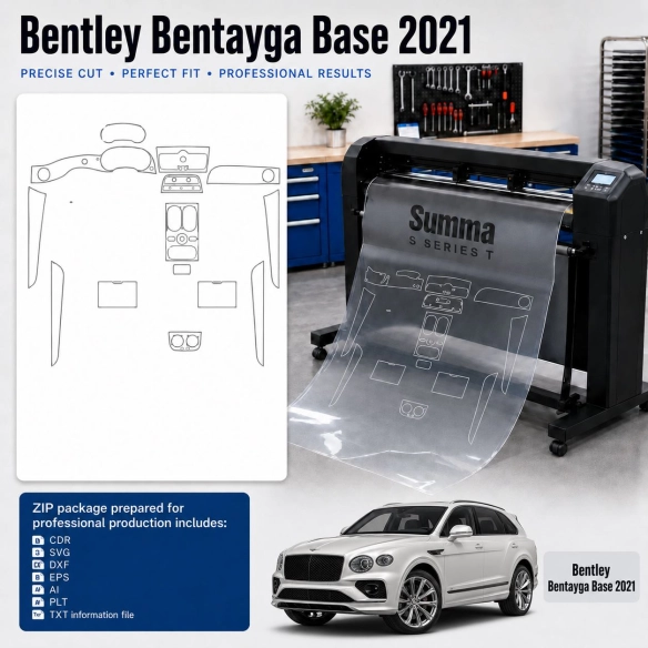 Dima di taglio interni Bentley Benteyga Base 2021 per PPF e wrapping