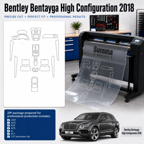 Dima di taglio interni Bentley Benteyga High Configration 2018 per PPF e wrapping