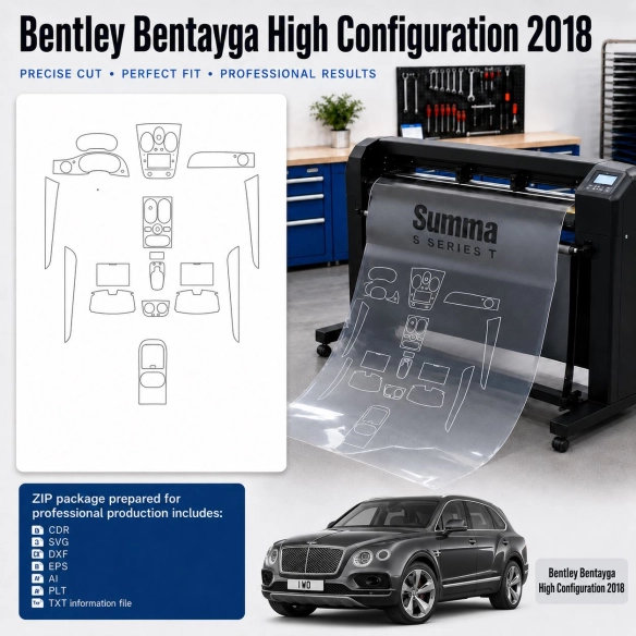Dima di taglio interni Bentley Benteyga High Configration 2018 per PPF e wrapping