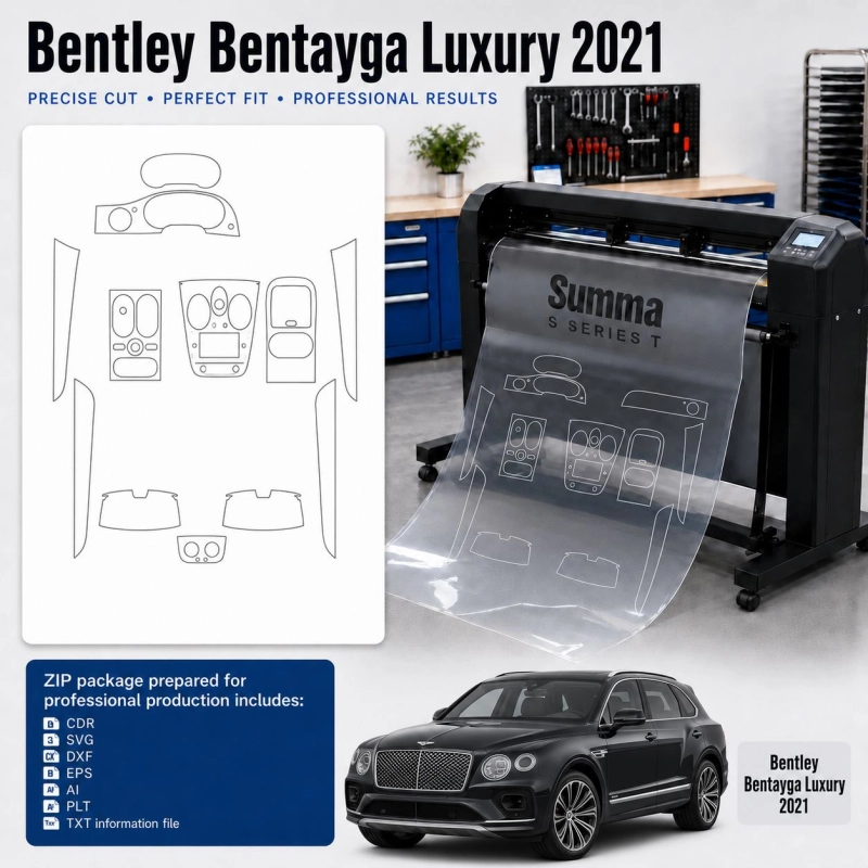Dima di taglio interni Bentley Benteyga Luxury 2021 per PPF e wrapping
