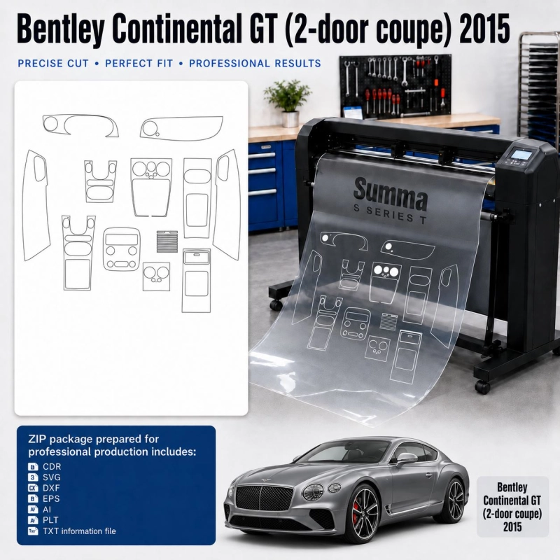 Dima di taglio interni Bentley Continental GT 2 Door Coupe 2015 per PPF e wrapping