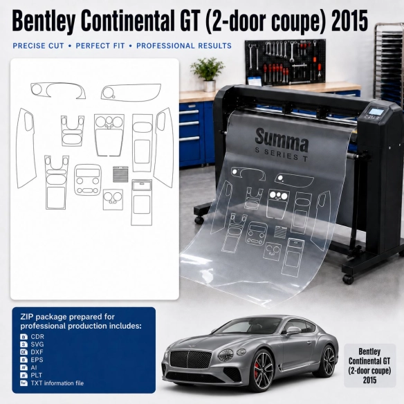 Dima di taglio interni Bentley Continental GT 2 Door Coupe 2015 per PPF e wrapping