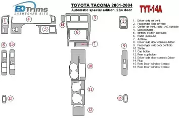 Toyota Tacoma 2000-2004 Automatic Gearbox special edition, 2&4 Doors Cruscotto BD Rivestimenti interni