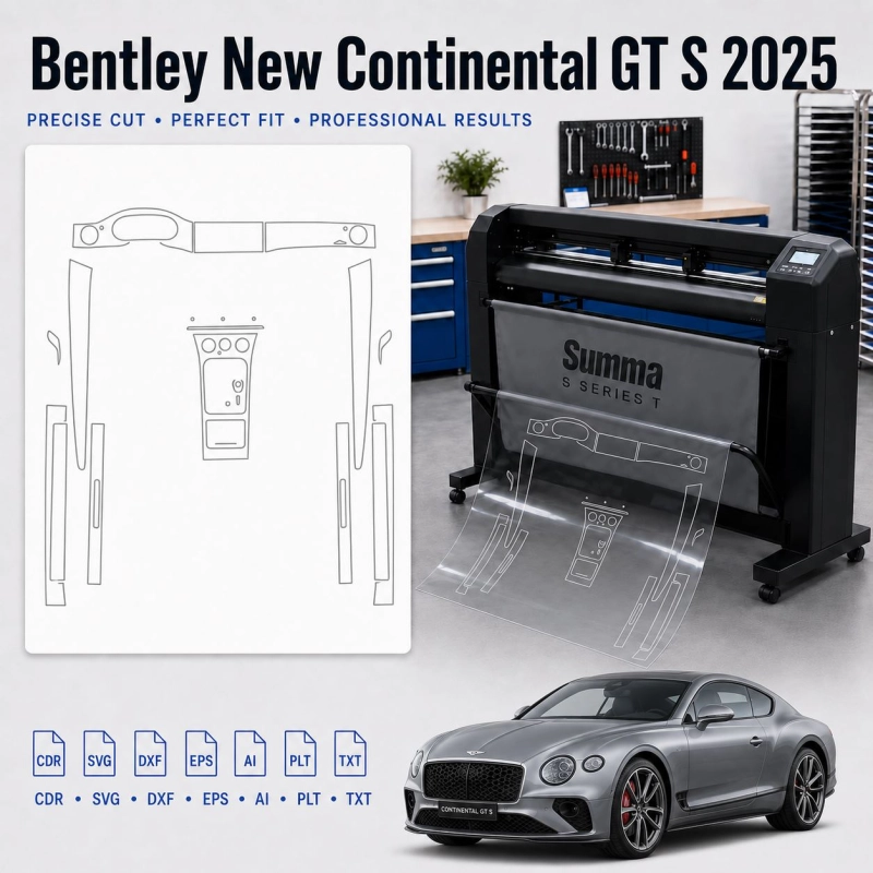 Dima di taglio interni Bentley New Continental GT S 2025 per PPF e wrapping