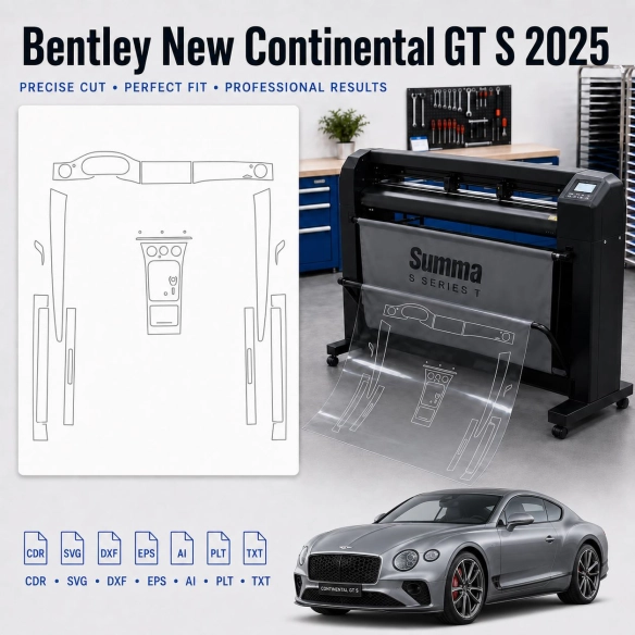 Dima di taglio interni Bentley New Continental GT S 2025 per PPF e wrapping