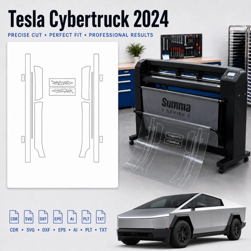 Dima di taglio interni Tesla Cybertruck 2024 per PPF e wrapping