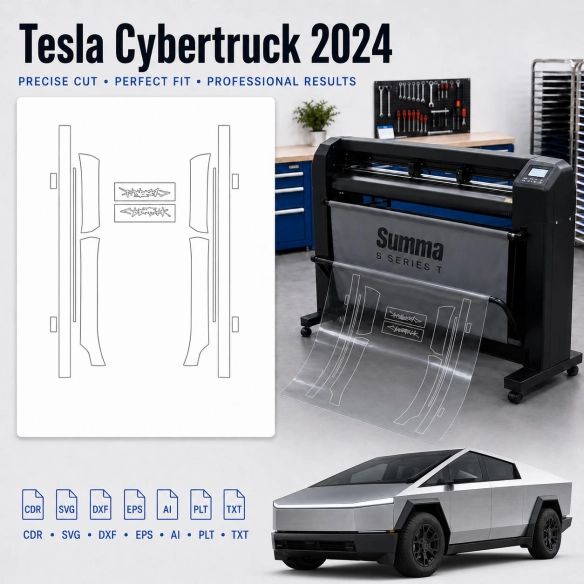 Dima di taglio interni Tesla Cybertruck 2024 per PPF e wrapping