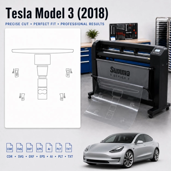 Dima di taglio interni Tesla Model 3 2018 per PPF e wrapping