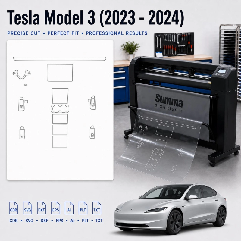 Dima di taglio interni Tesla Model 3 2023 per PPF e wrapping