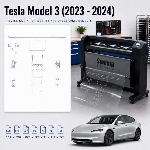 Dima di taglio interni Tesla Model 3 2023 per PPF e wrapping
