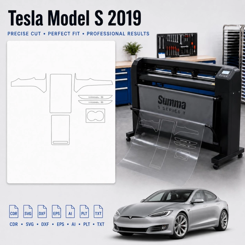 Dima di taglio interni Tesla Model S 2019 per PPF e wrapping