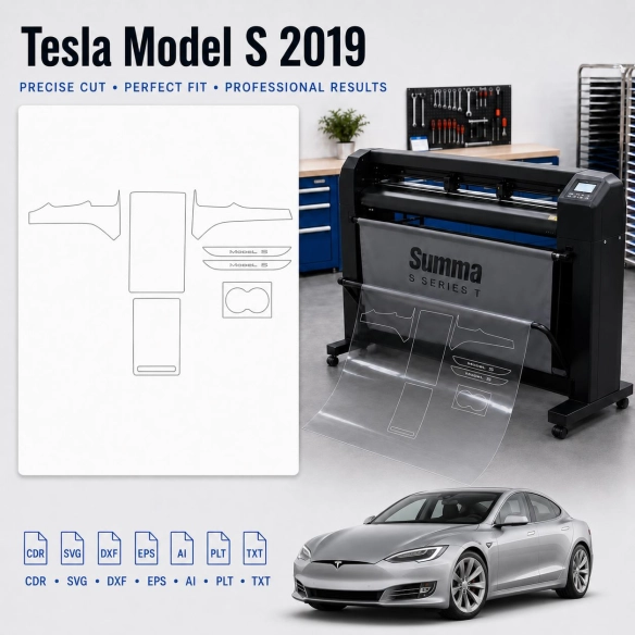Dima di taglio interni Tesla Model S 2019 per PPF e wrapping