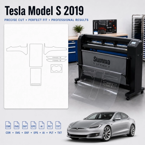 Dima di taglio interni Tesla Model S 2021 Plaid per PPF e wrapping