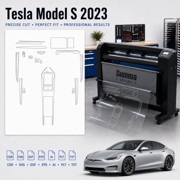 Dima di taglio interni Tesla Model S 2023 per PPF e wrapping