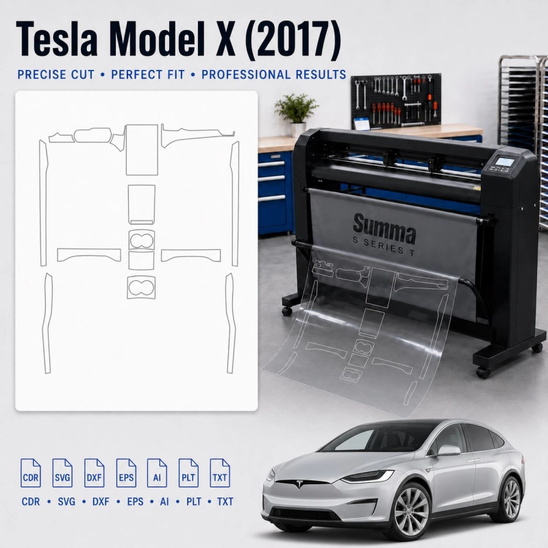 Dima di taglio interni Tesla Model X 2017 per PPF e wrapping