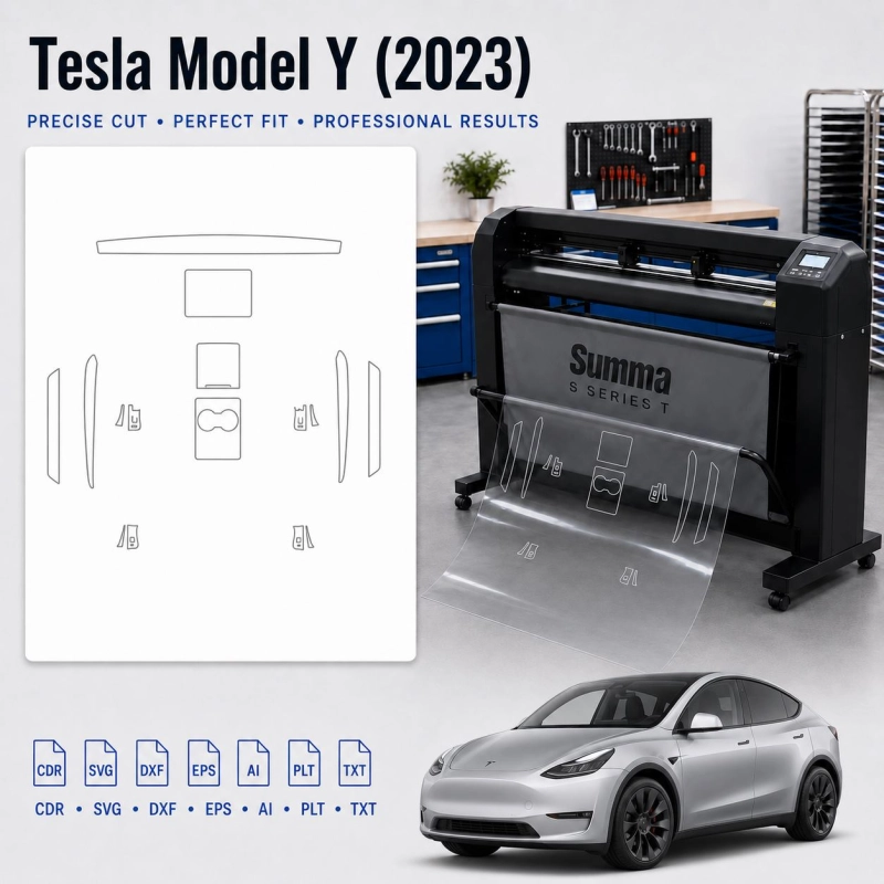 Dima di taglio interni Tesla Model Y 2023 per PPF e wrapping