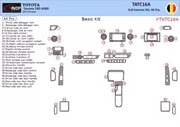 Toyota Tacoma 2016-2020 Kit Rivestimento Cruscotto all'interno del veicolo Cruscotti personalizzati 44-Decori