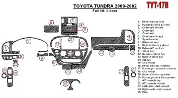 Toyota Tundra 2000-2002 2 Doors, Full Set, 25 Parts set Cruscotto BD Rivestimenti interni