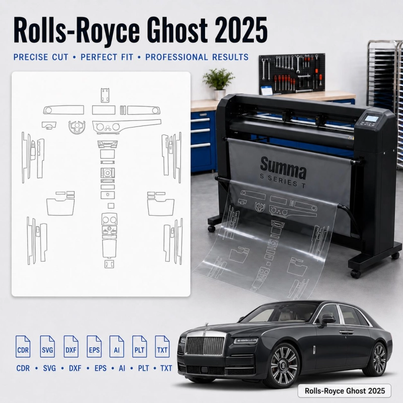 Dima di taglio interni Rolls-Royce Ghost 2025 per PPF e wrapping
