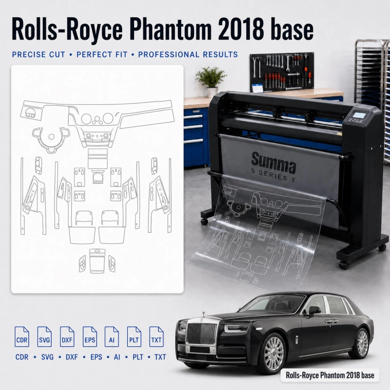 Dima di taglio interni Rolls-Royce Phantom 2018 Base per PPF e wrapping
