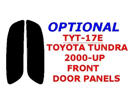 Toyota Tundra 2000-2002 Front Door panels, 2 Parts set Cruscotto BD Rivestimenti interni