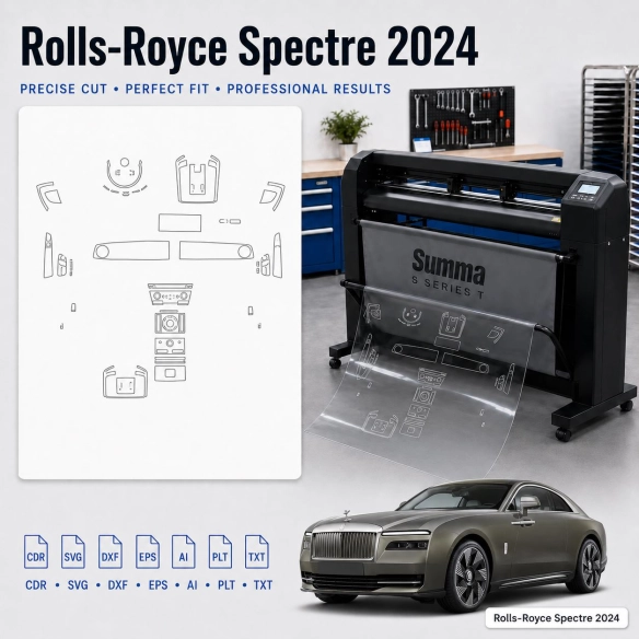 Dima di taglio interni Rolls-Royce Spectre 2024 per PPF e wrapping