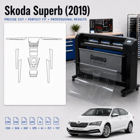Dima di taglio interni Skoda Superb 2019 per PPF e wrapping