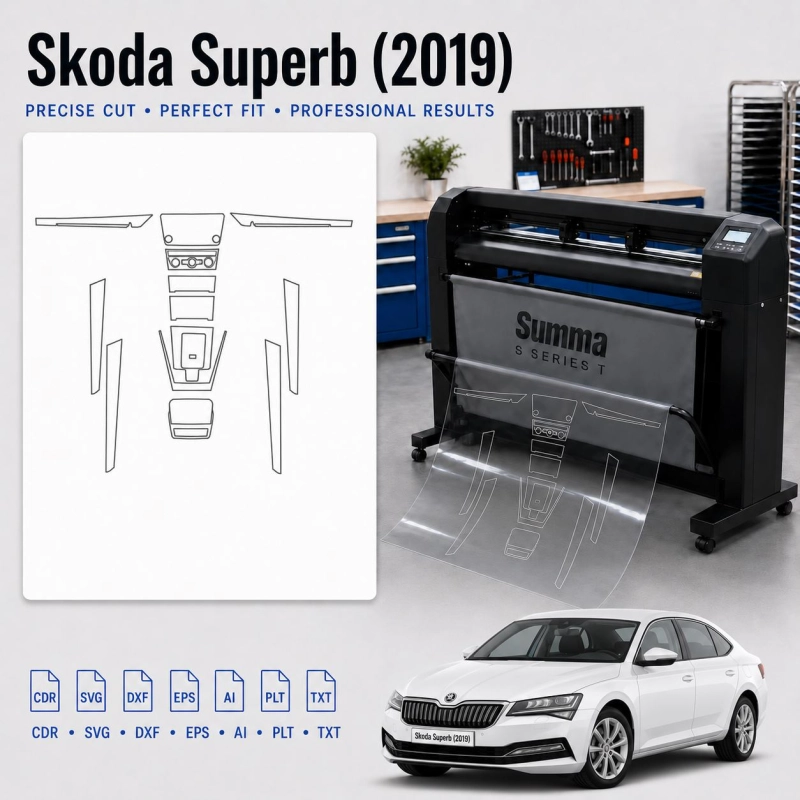 Dima di taglio interni Skoda Superb 2019 per PPF e wrapping