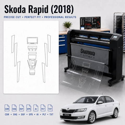 Dima di taglio interni Skoda Rapid 2018 per PPF e wrapping