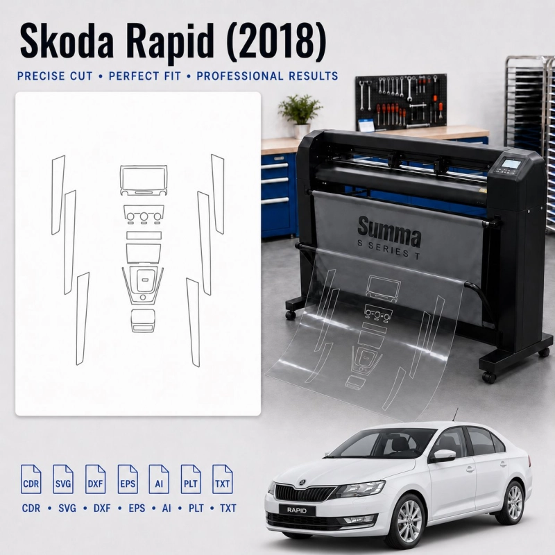 Dima di taglio interni Skoda Rapid 2018 per PPF e wrapping