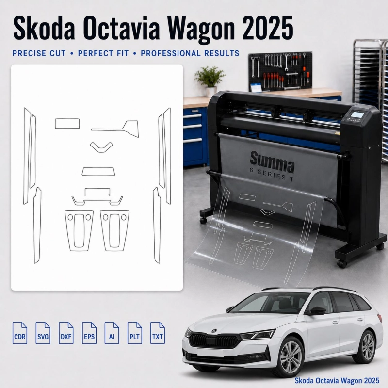 Dima di taglio interni Skoda Octavia Wagon 2025 per PPF e wrapping