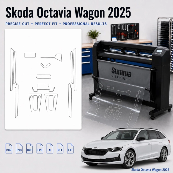Dima di taglio interni Skoda Octavia Wagon 2025 per PPF e wrapping