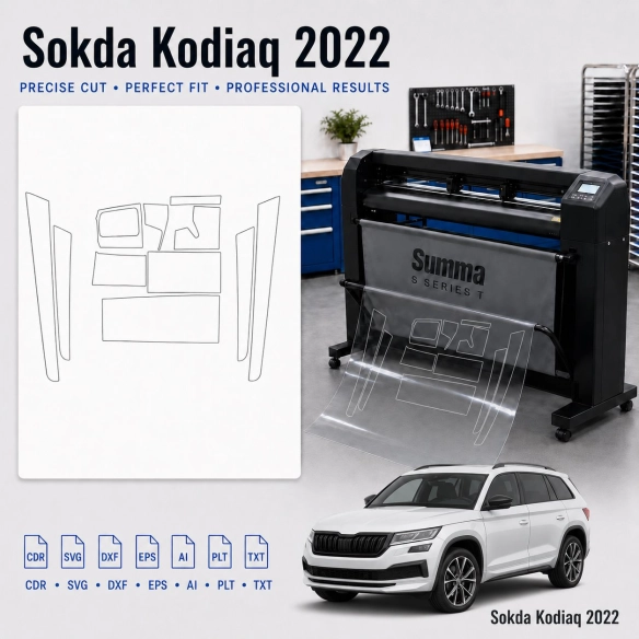 Dima di taglio interni Skoda Kodiaq 2022 per PPF e wrapping