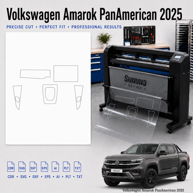 Dima di taglio interni Volkswagen Amarok Panamericana 2025 per PPF e wrapping