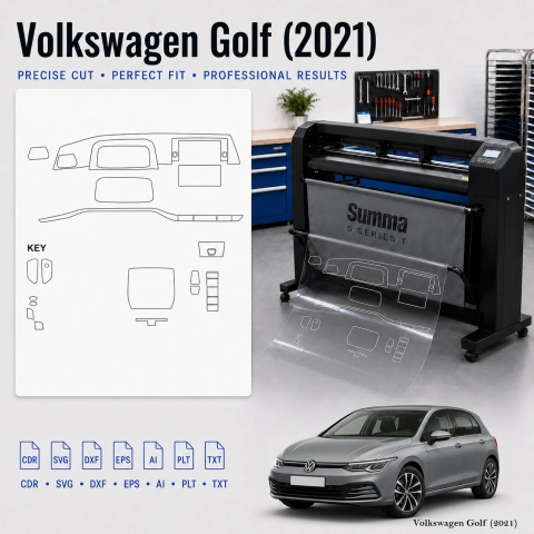 Dima di taglio interni Volkswagen Golf 2021 per PPF e wrapping
