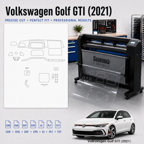 Dima di taglio interni Volkswagen Golf Gti 2021 per PPF e wrapping