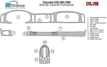 Chevrolet SSR 2003-2006 Basic Set Cruscotto BD Rivestimenti interni