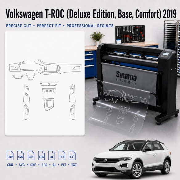 Dima di taglio interni Volkswagen T Roc Deluxe Edition Base Comfort 2019 per PPF e wrapping