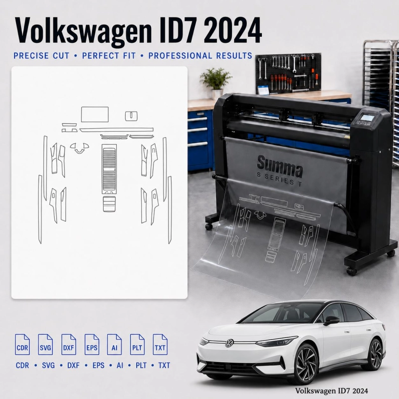 Dima di taglio interni Volkswagen Id7 2024 per PPF e wrapping