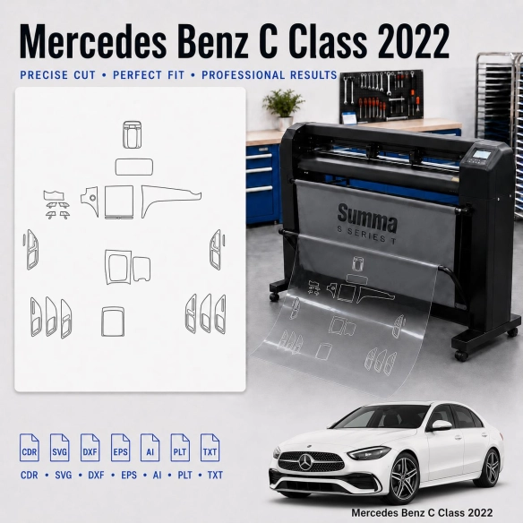 Dima di taglio interni Mercedes Benz C Class 2022 per PPF e wrapping
