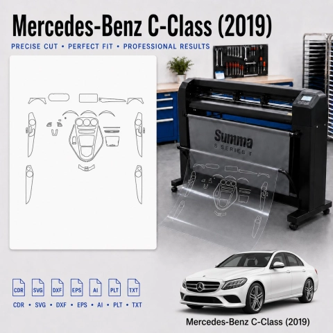 Dima di taglio interni Mercedes Benz C Class 2019 per PPF e wrapping