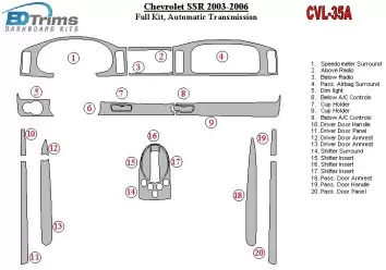 Chevrolet SSR 2003-2006 Full Set Cruscotto BD Rivestimenti interni